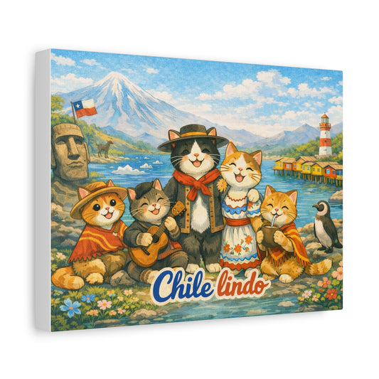 Chile Lindo Cat Folk Art Canvas