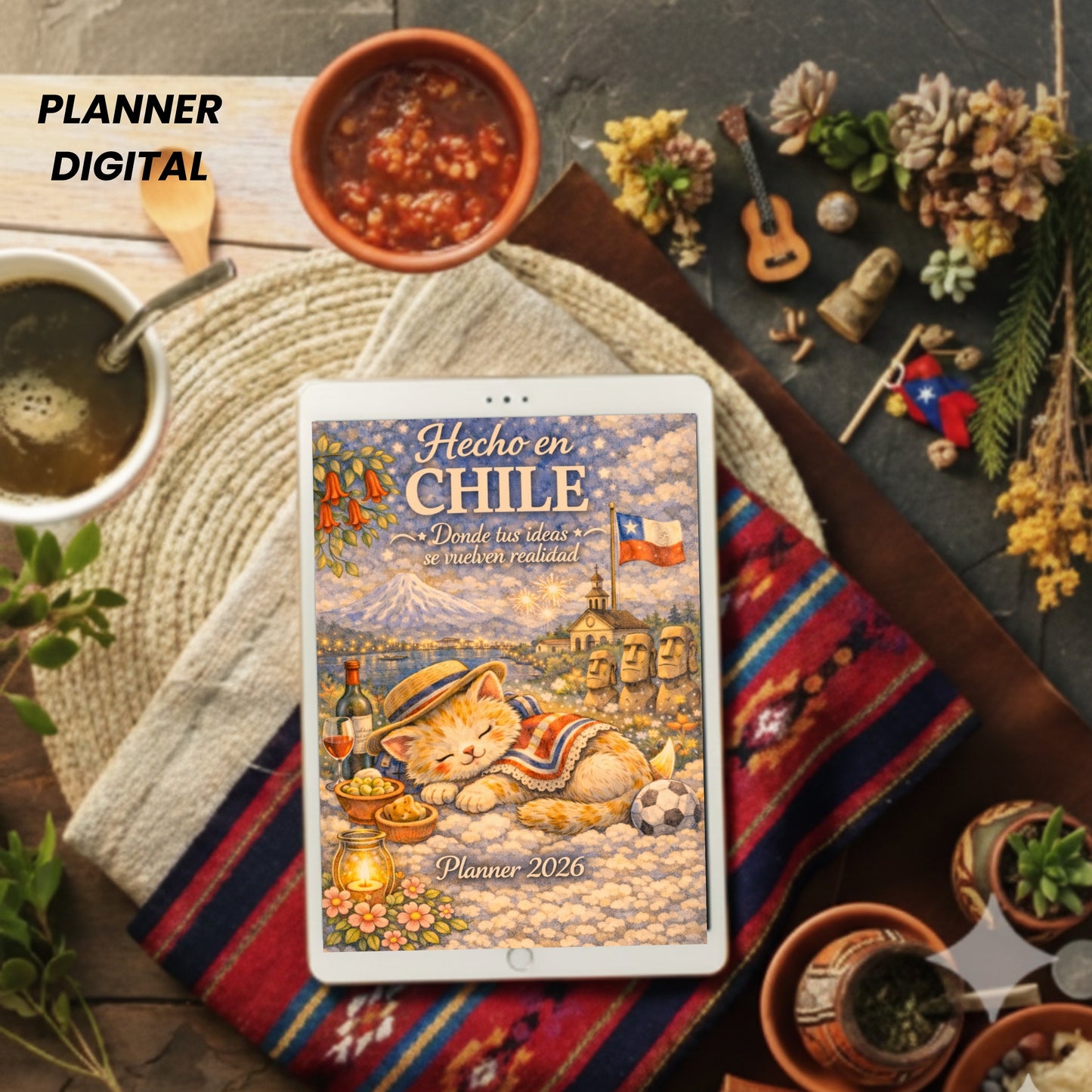 Planner Digital 2026 Chile | Agenda Digital con Gatitos | Calendario + Finanzas + Hábitos | Descarga Instantánea PDF