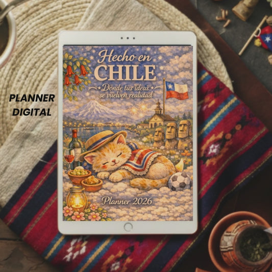 Planner Digital 2026 Chile | Agenda Digital con Gatitos | Calendario + Finanzas + Hábitos | Descarga Instantánea PDF